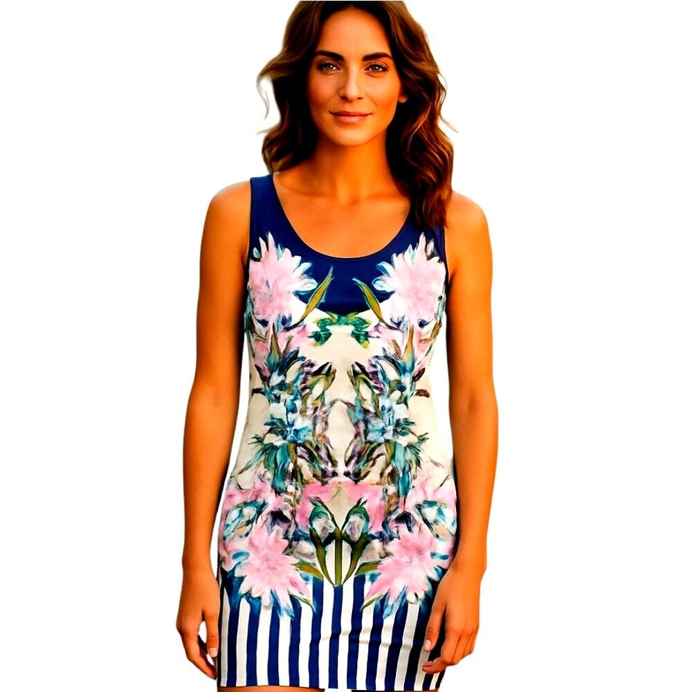 Papaya Small Blue Women's Sleeveless Sun Dress Short Miss Size 4 6 S
